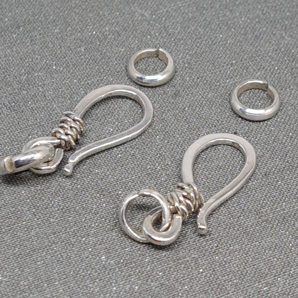2 Set S Hook Clasp 925 Sterling Sliver 25mm 10mm are handmade